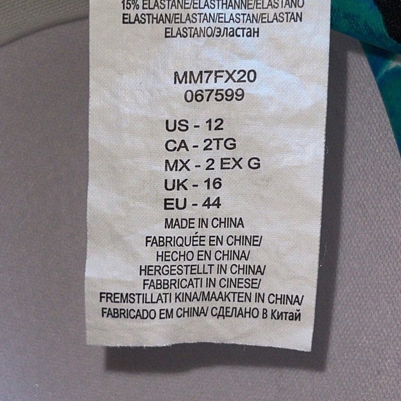 Maxine Of Hollywood Teal And Fuchsia Floral One Piece Swimsuit - Picture 6 of 6